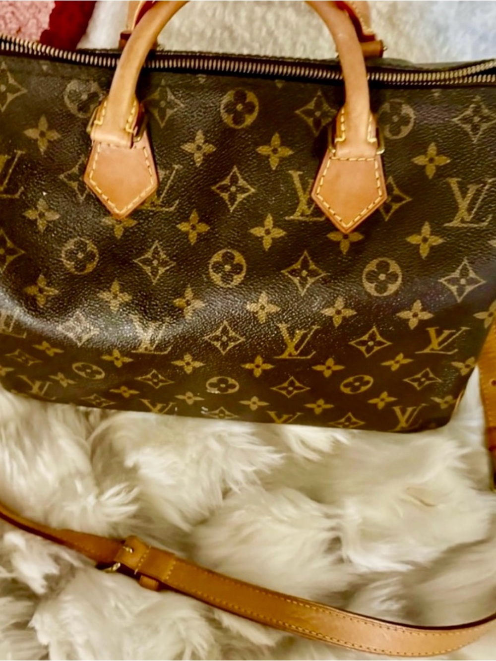 Authenic vintage Louis Vuitton Monogram Speedy 30 Bandolier Purse